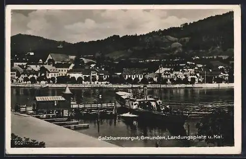 AK Gmunden /Salzkammergut, Landungsplatz und Kai