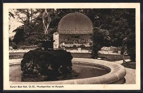 AK Bad Hall /O.-Ö., Musikpavillon im Kurpark