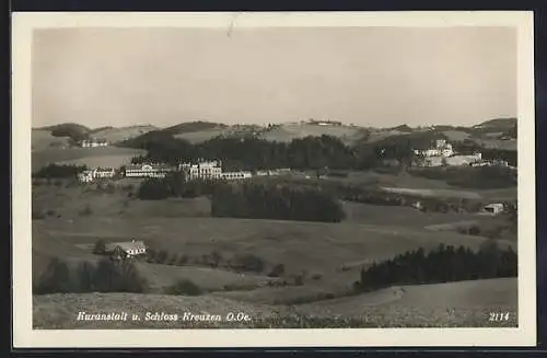 AK Kreuzen /O.Oe., Blick auf Kuranstalt und Schloss