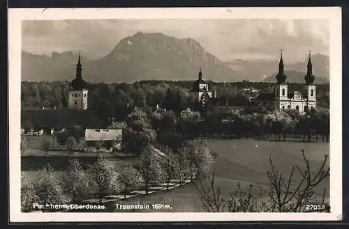 AK Puchheim /O.-Oe., Panorama mit Traunstein