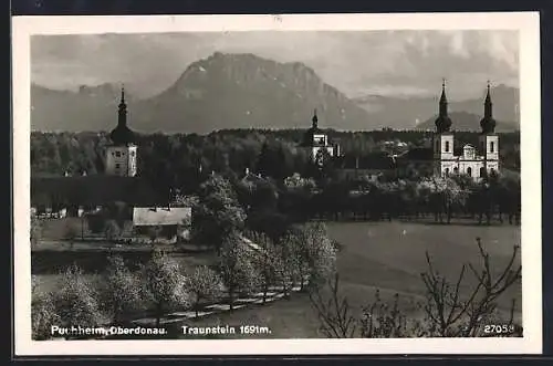 AK Puchheim /O.-Oe., Panorama mit Traunstein