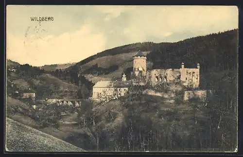 AK Kirchschlag bei Linz, Burg Wildberg mit Brücke