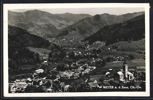 AK Weyer a. d. Enns, Ortsansicht aus der Vogelschau