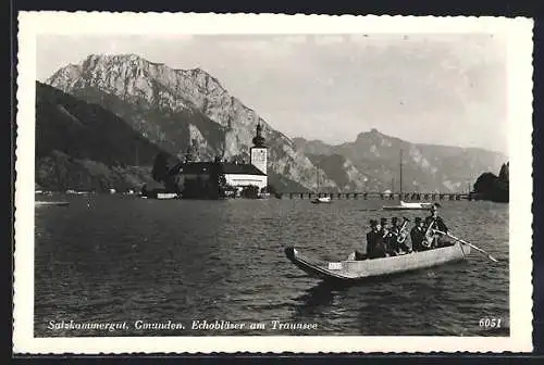 AK Gmunden /Salzkammergut, Echobläser am Traunsee