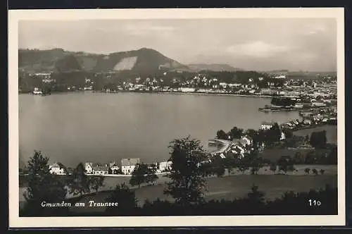 AK Gmunden am Traunsee, Ortsansicht aus der Vogelschau