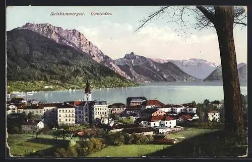 AK Gmunden / Salzkammergut, Ortspanorama