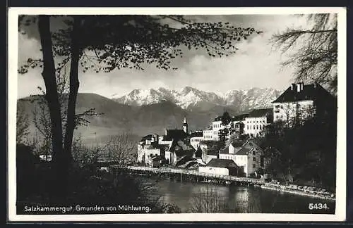 AK Gmunden /Salzkammergut, Gesamtansicht von Mühlwang aus