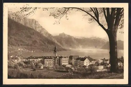 AK Gmunden /Salzkammergut, Ansicht vom Kalvarienberg