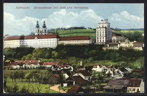 AK Kremsmünster, Pyhrnbahn, Stift und Sternwarte