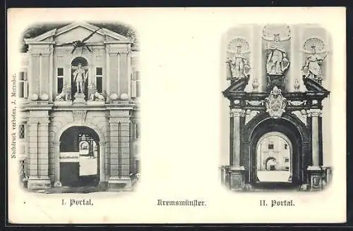 AK Kremsmünster, I. und II. Portal zum Benediktinerstift