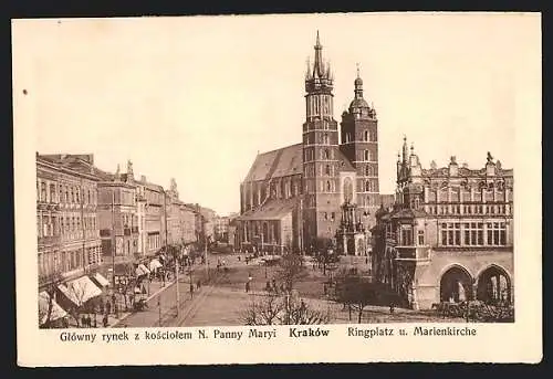 AK Kraków, Ringplatz und Marienkirche