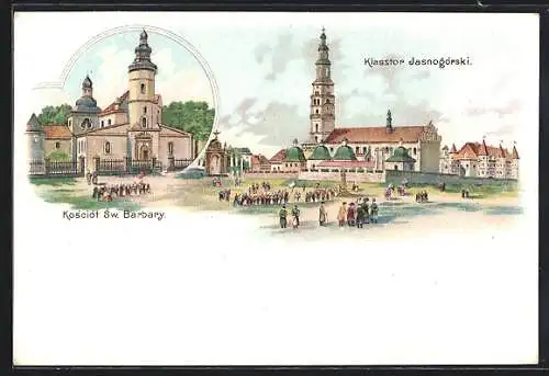 Lithographie Tschenstochau-Czestochowa, Klasztor Jasnogorski, Kosciot Sw. Barbary