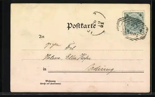 AK Die Sinne von A. Zick, Engel riechen an einer Rose