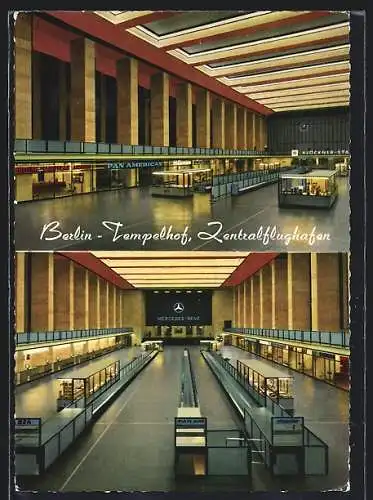 AK Berlin-Tempelhof, Zentralflughafen, Innenansichten