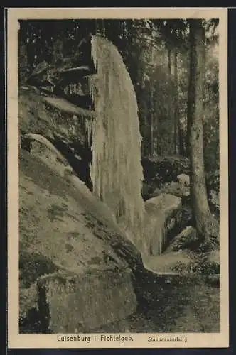 AK Luisenburg i. Fichtelgebirge, Der Staubwasserfall im Winter