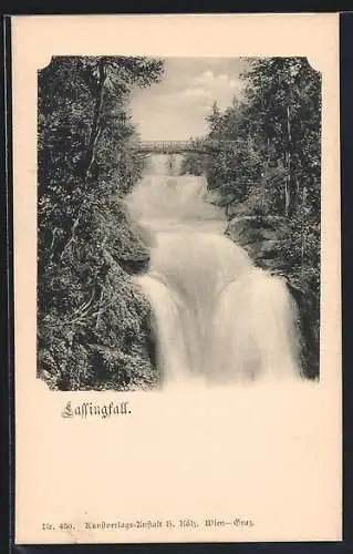 AK Lassingfall, Brücke über dem Wasserfall