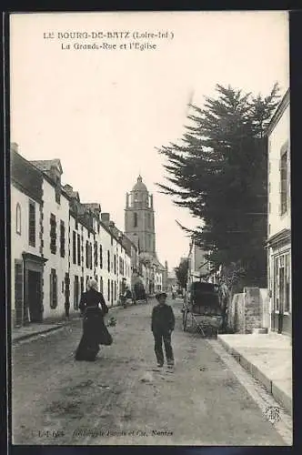 AK Bourg-de-Batz, La Grande-Rue et l`Église