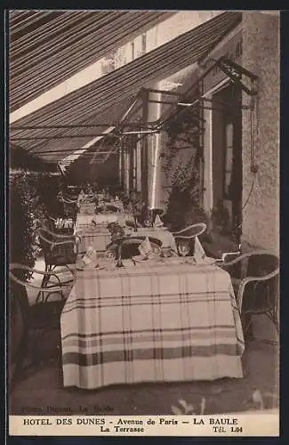 AK La Baule, Terrasse de l`Hôtel des Dunes, Avenue de Paris