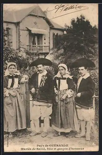 AK Guérande, Mariés de Saillé, fille et garcon d`honneur