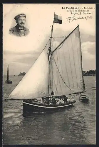 AK Le Pouliguen, Bateau de promenade Le Léïc patron J. Gungant