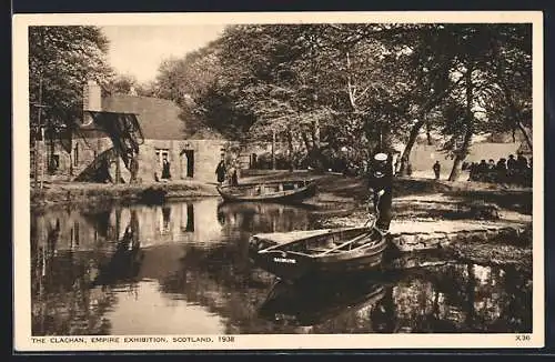 AK Glasgow, Empire Exhibition 1938, The Clachan, rowing boat Macbrayne