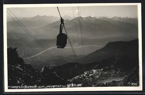 AK Nordkettenseilbahn, Blick v. Hafelekar auf Seegrube