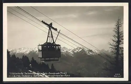 AK Patscherkofel Seilschwebebahn Igls-Innsbruck, Blick auf die Szubaier und Sellrainer Alpen