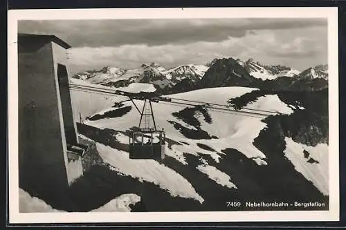 AK Nebelhornbahn im Winter, Bergstation