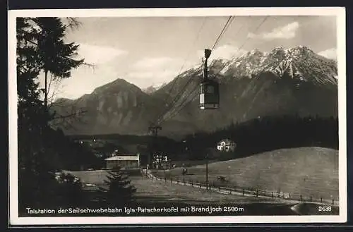 AK Igls-Patscherkofel, Talstation der Seilschwebebahn mit Brandjoch