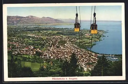 AK Bregenz, Die Pfänderbahn mit Panoramablick