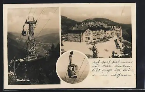AK Rax, Bergstation mit Gastwirtschaft, Raxbahn