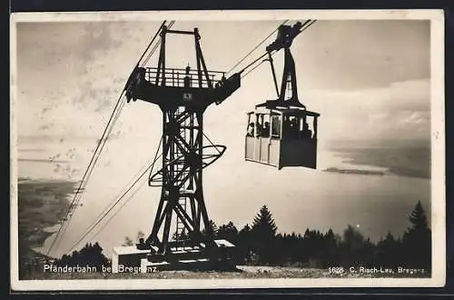 AK Bregenz, Pfänderbahn auf dem Weg zum Gipfel