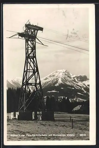 AK Stütze 1 der Patscherkofelbahn mit Nockspitze