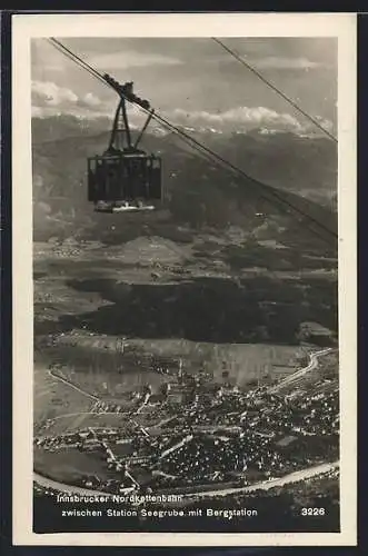 AK Innsbrucker Nordkettenbahn zwischen Station Seegrube mit Bergstation