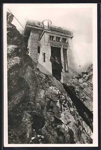 AK Hohe Tatra, Drahtseilbahn Station auf der Lomnitzer Spitze