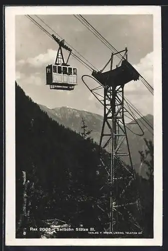 AK Rax, Seilbahn an Stütze III