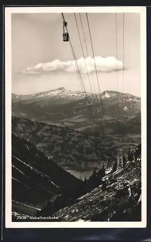 AK Oberstdorf, Nebelhorn-Seilbahn, Über dem grossen Grund