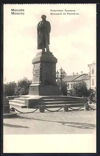 AK Moscou, Monument de Poushkine