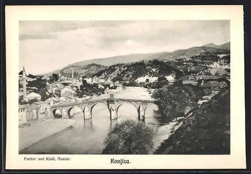 AK Konjica, Ortsansicht mit der Flussbrücke