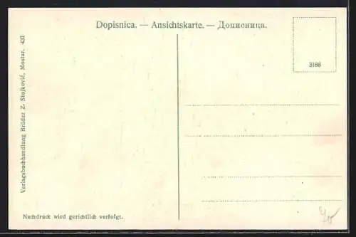 AK Mostar, Ortsansicht mit Brücke