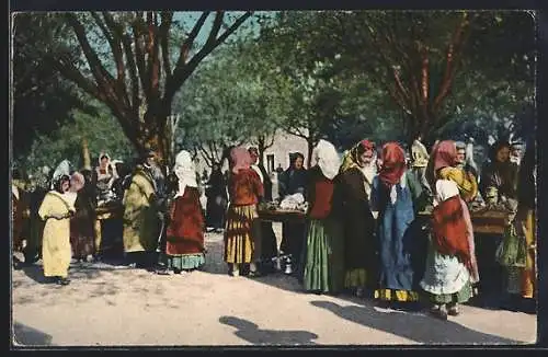 AK Trebinje, Szene auf dem Markt