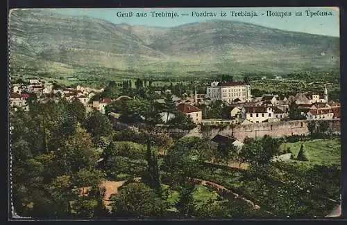 AK Trebinje, Stadtansicht aus der Vogelschau