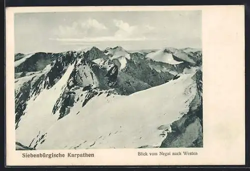 AK Negoi, Blick nach Westen auf die Karpathen