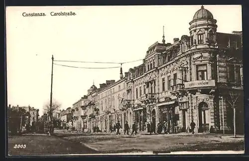 AK Constanza, Carolstrasse mit Soldatenheim