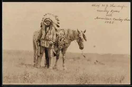 AK Chief M. G. Thunderface, Wembley Rodeo with American Cowboy show