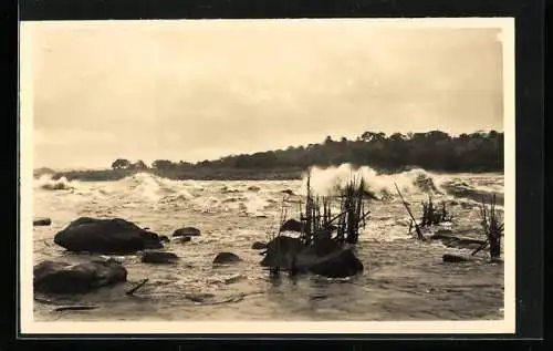 Foto-AK Casimir Zagourski, Congo, Rapides sur le Fleuve