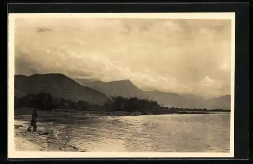 Foto-AK Casimir Zagourski, Kongo, Lac Edouard