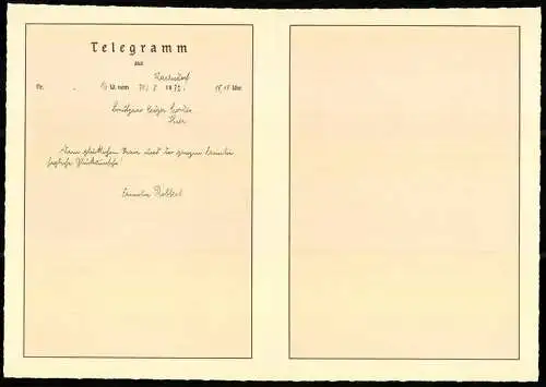 Telegramm Deutsche Reichspost, 1932, Adlergrafik und Landschaftsillustration auf den Aussenseiten