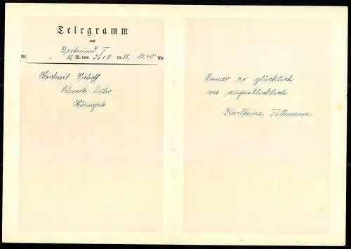 Telegramm Deutsche Reichspost, 1938, Blumenkorb und Pflanzmotiv auf Aussenseiten, vier Jahreszeiten