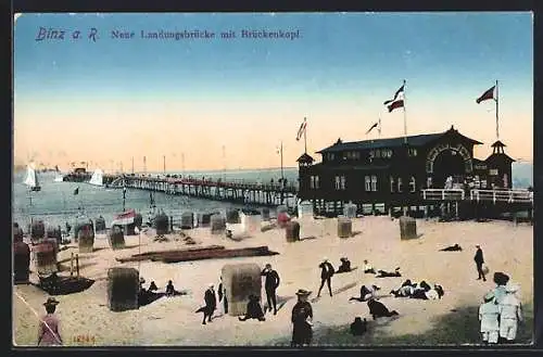 AK Binz a. R., Neue Landungsbrücke mit Brückenkopf